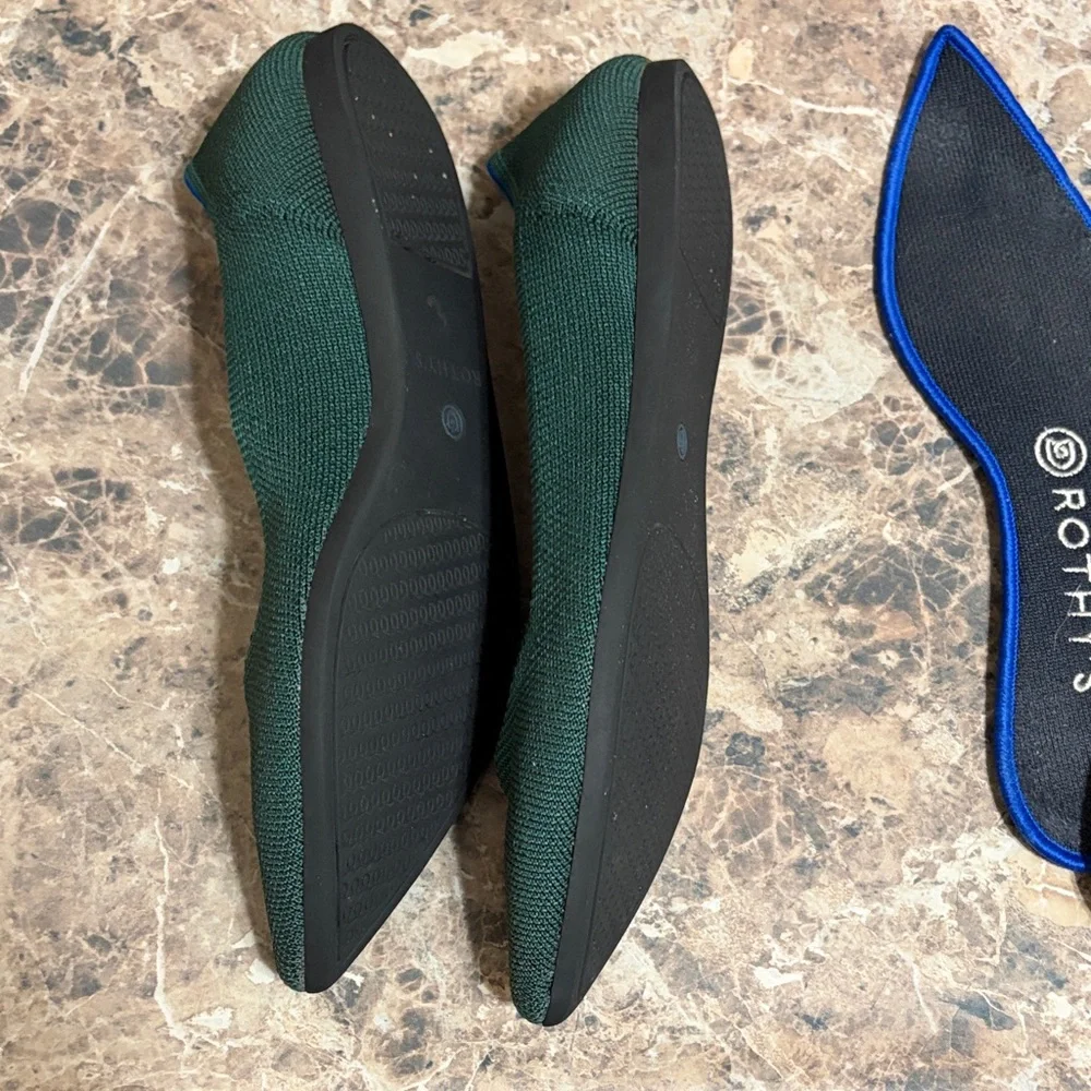 Rothy's Forest Green and Blue Flats